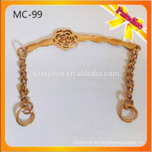 MC99 Custom Gold Farbe Metall Logo Kette Tags für Kleidung Kette